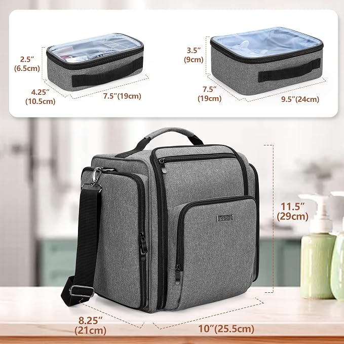 BAFASO Large Travel Toiletry Bag with 4 Removable Pouches, Gray | Multifunctional Makeup Bag for Toiletry Supplies. - Image 6