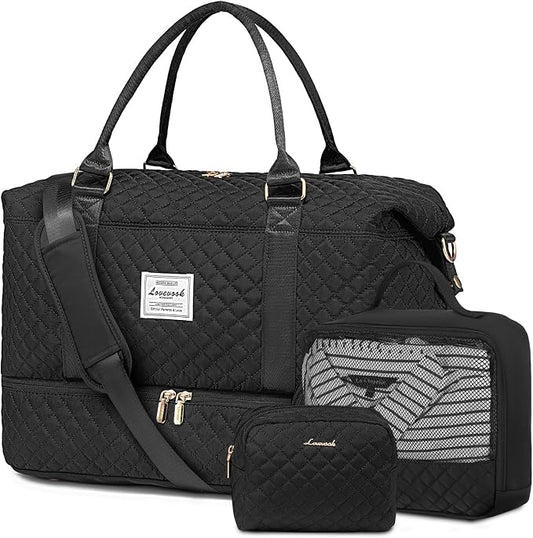 LOVEVOOK Travel Duffle Bag,Weekender Bags for Women with Shoe Compartment，Carry on Overnight Bag with Toiletry Bag,Gym Duffel Bag with Wet Pocket, Hospital Bags for Labor and Delivery by LOVEVOOK