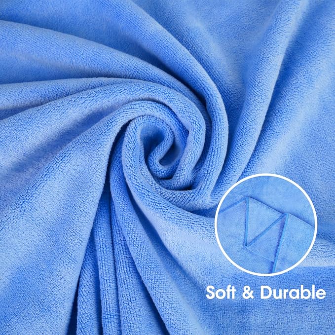 JML Microfiber Towels, Bath Towel Set (6 Pack, 27" x 55") - Extra Large, Soft, Absorbent, Fast Drying Bathroom Towel for Shower, Swimming, Fitness, Sport, Yoga, Peach/Grey/Blue - Image 4