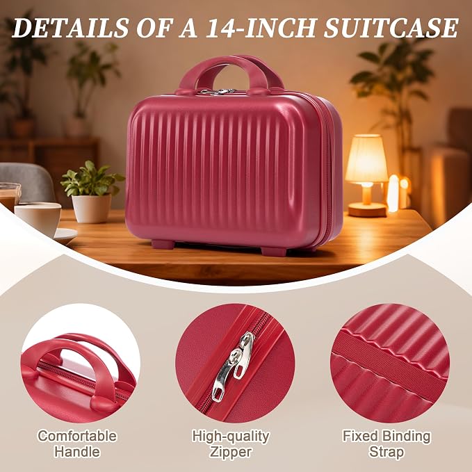 20/14 Inch Hardside Luggage, Lightweight Durable Suitcases with Spinner Wheels - Image 8