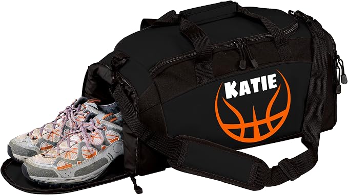 Personalized Basketball Duffel Bag with Shoe Compartment, Custom Basketball Bag with Name and Number, Basketball Travel Bag for Players, Team Sports Gear Bag by all+about+me+company