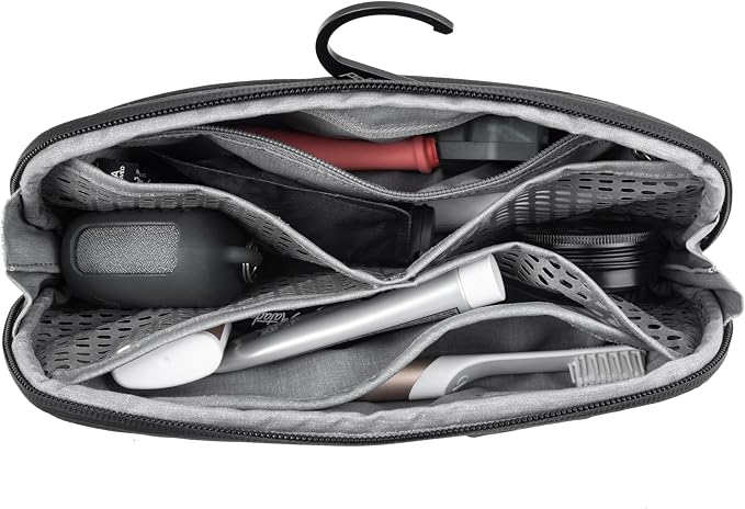 Peak Design Small Wash Pouch, Black, Weatherproof Travel Toiletry Bag, Upright or Hanging Toiletry Kit with Pockets, Magnetic Toothbrush Pocket, Wide UltraZip Opening, Toiletry Bag for Men and Women - Image 2