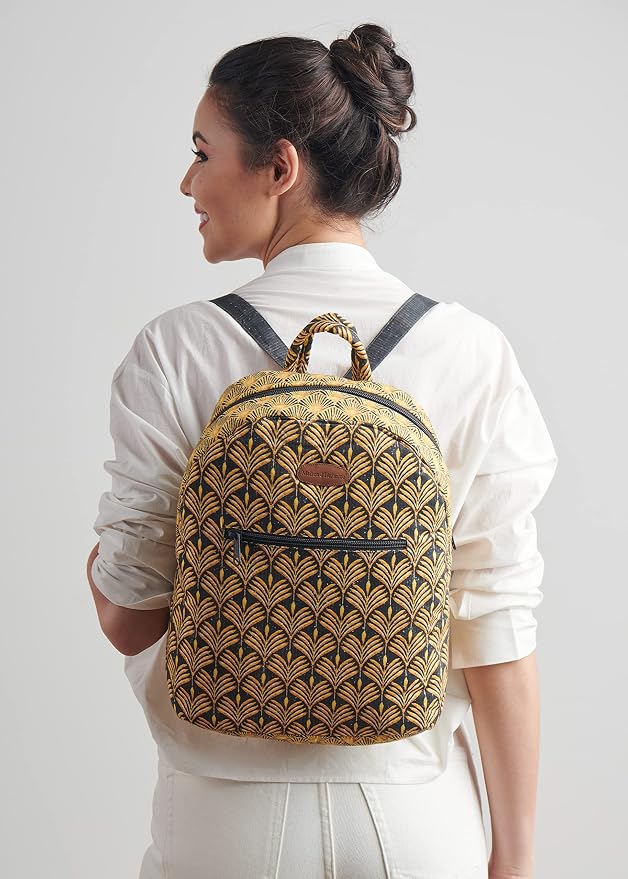 Maison d' Hermine Backpack for Women Men Cotton Shoulder Multipurpose Rucksack with Small Pouch Lightweight Multi Pocket Bag for Travel Work Beach Perfect for Spring Summer (Art Deco) - Image 7