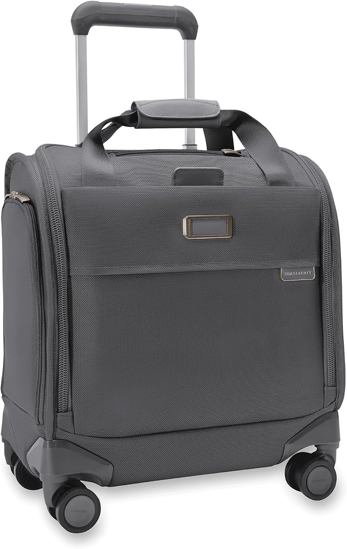 Briggs & Riley Cabin Spinner - Carry On Luggage for Travel, Suitcases with Wheels, Softside Rolling Bag for Men & Women, Fits Under Plane Seat, Interlocking Handle - Baseline Collection, Steel Gray by Unknown