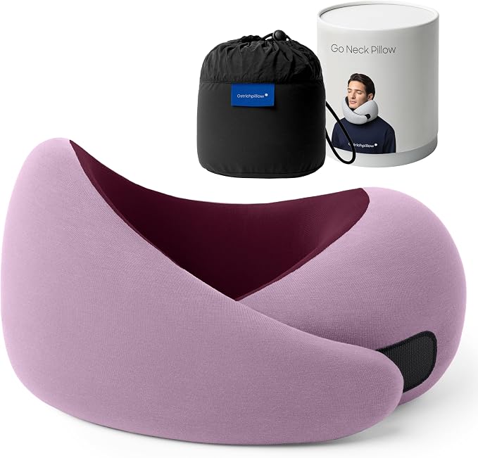 Ostrichpillow GO Travel Pillow, 360° Memory Foam Support, Soft & Washable by Ostrichpillow