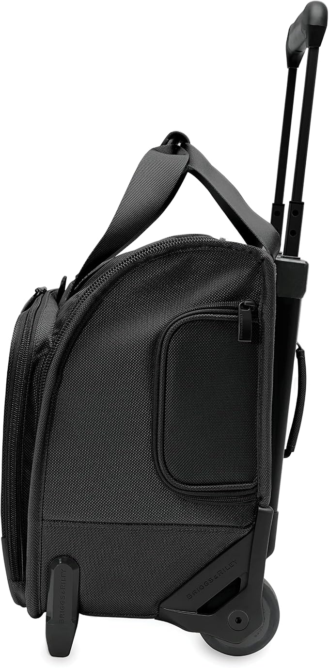 Briggs & Riley 2-Wheel Cabin Bag - Carry On Luggage for Travel, Suitcases with Wheels, Softside Rolling Bag for Men & Women, Interlocking Handle, Self-Repairing Zipper - Baseline Collection, Black - Image 8