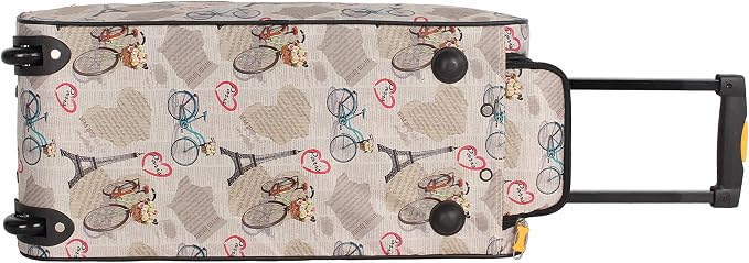 LUCAS Luggage 22 Inch Printed Rolling Carry-On Suitcase Wheeled Duffel (22in, Paris) - Image 4