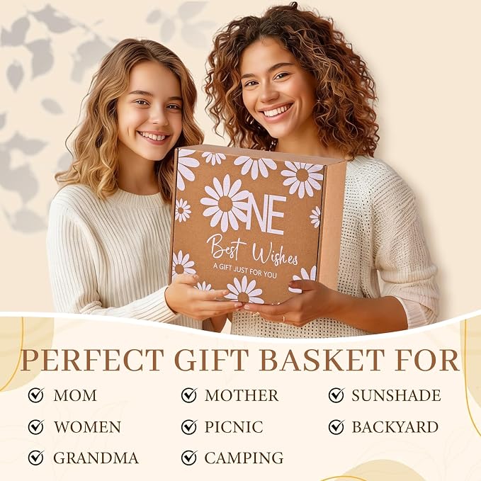 Beferr Mothers Day Beach Gifts Basket for Women, 79" X 83" Beach Blanket Waterproof Sandproof, Beach Mesh Tote Bags, Birthday Baskets for Her Wife Mom Sister Grandma Friend - Image 2