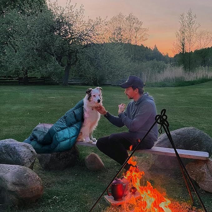 zzlamb Puffy Down Camping Blanket Water-Repellent, Down Throw Travel Blanket Portable for Outdoor, Light Warm Quilt for Couch Plane Car Theater Stadium Picnic RV Backpacking Hammock - Image 2