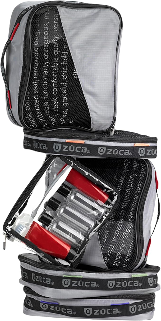 ZUCA Flyer - Gray Standard Packing Utility Pouch - Clear Travel Pouch - Durable, Spacious Essentials Storage Solution For Travel & Professional Use by ZUCA
