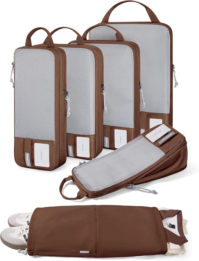 BAGSMART 6 Set /4 Set/2 Set Compression Packing Cubes for Travel, Lightweight Luggage Organizer Bags, Durable Space Saver Bags Travel Essentials by BAGSMART