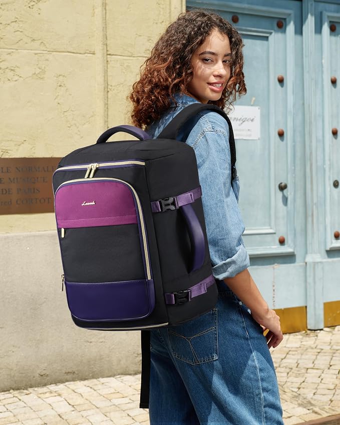 LOVEVOOK 40L Travel Backpack Carry on Flight Approved, Personal Item Bag with 3 Packing Cubes, Travel Backpack for Women Fits 17" Laptop, Water-resistant Carry On Bag for Airplanes - Image 7