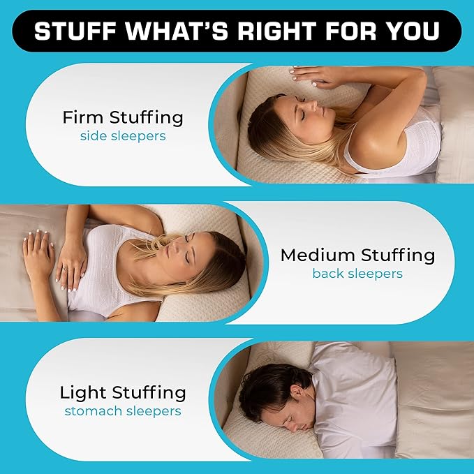 Xtreme Comforts Set of 2 Pillows for Sleeping Sleep Adjustable Shredded Memory Foam Pillows with Removable Cover | Support for Side, Back & Stomach Sleepers - Queen Size