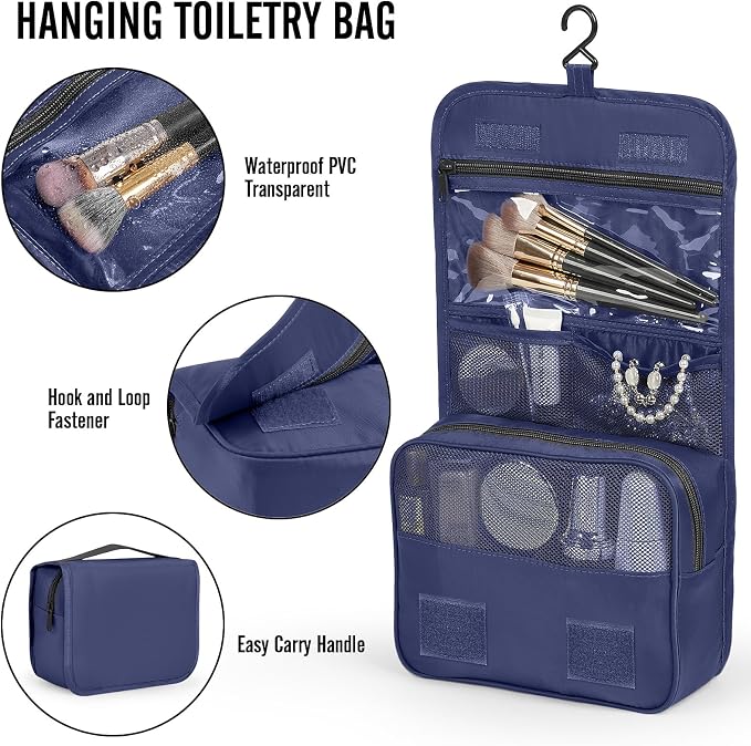 Veken 8 Set Packing Cubes for Travel Essentials,Anti-Wrinkle Buckled Suitcase Organizer for Shoe & Toiletry Bag,Carry On Luggage Bag with 99+ Count Mesh Holes for Airplane & College Dorm Accessories - Image 3