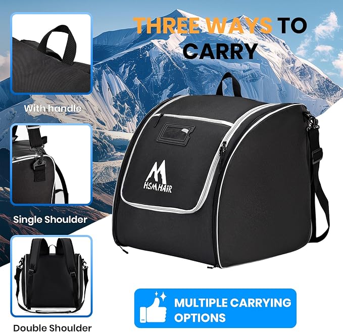 Hsmihair Ski Bag and Ski Boot Bag Combo-Padding Skis Bag for Air Travel,Water Proof Ski Boot Bag Fits for Skis Up to 200 CM and Boots Up To Size US13,Adults Ski Travel Bag - Image 5