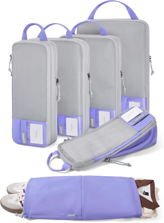 BAGSMART 6 Set /4 Set/2 Set Compression Packing Cubes for Travel, Lightweight Luggage Organizer Bags, Durable Space Saver Bags Travel Essentials by BAGSMART