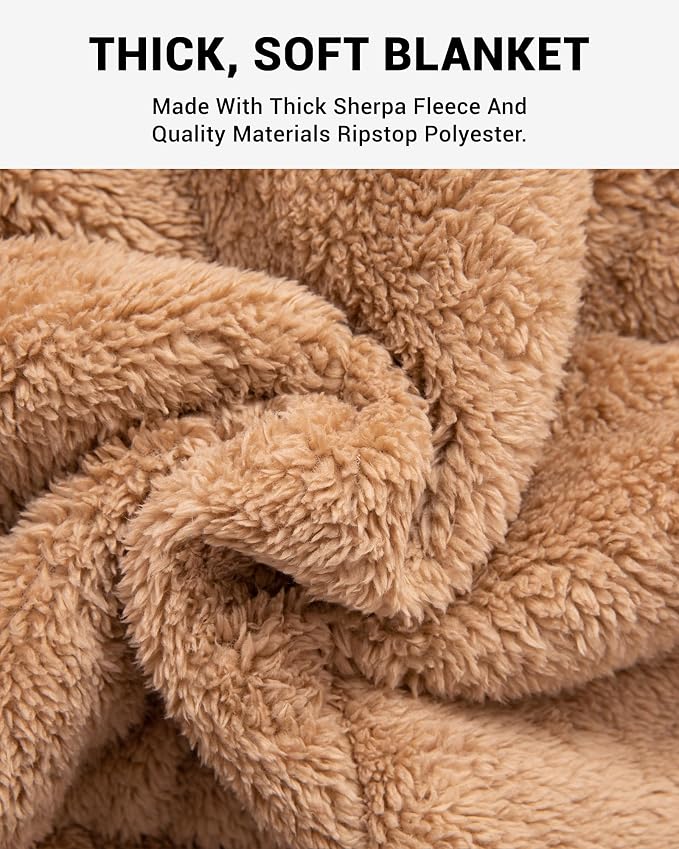 KingCamp Ultralight Camping Blanket, Packable Down Alternative Puffy Printed Wearable Blanket with Snap Buttons & Corner Loops Weatherproof Quilt for Outdoor Travel Stadium (79" x 57", Forest) - Image 4