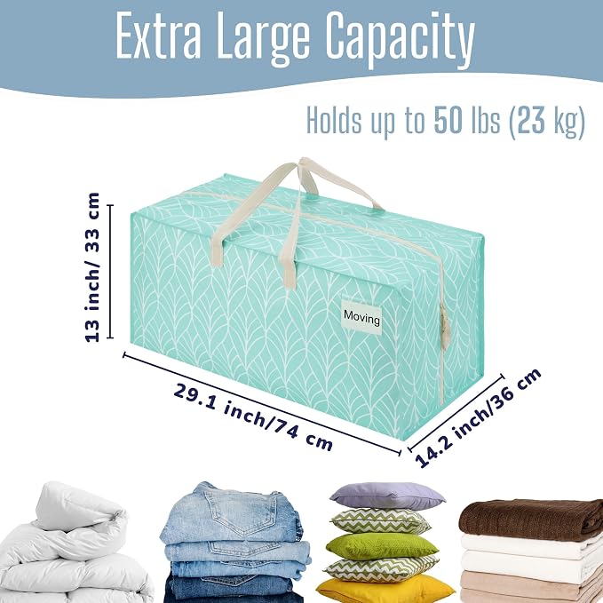 VENO 2 Pack Heavy Duty Moving Bags with Backpack Straps, Zippers & Handles, Extra Large Packing Bags for College Dorm Essentials, Moving Supplies Alternative to Cardboard Moving Boxes - Image 3