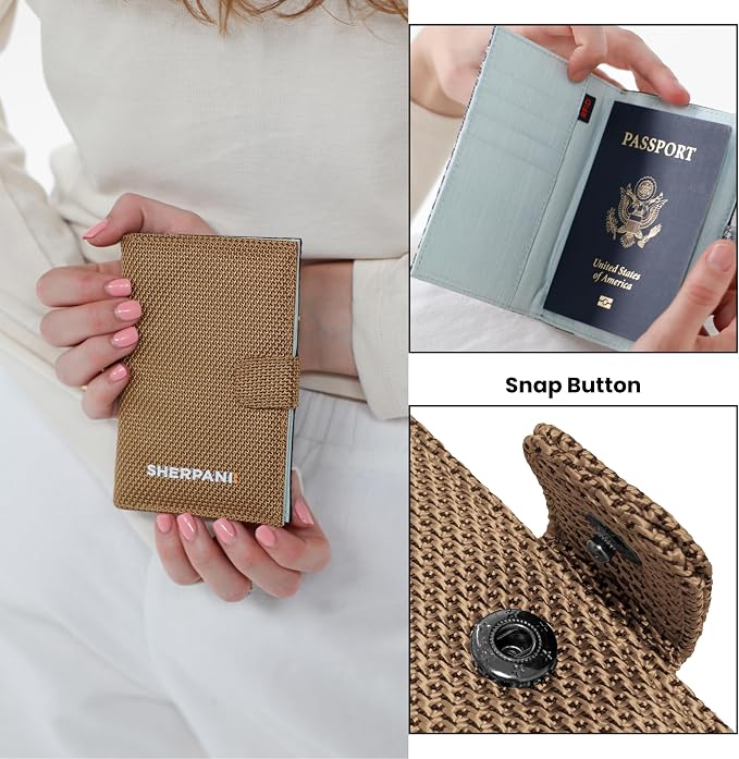 Sherpani Vienna, RFID Blocking Passport Holder, Travel Passport Cover Wallet, Travel Documents Organizer Protector, Travel Gift (Sand) - Image 2