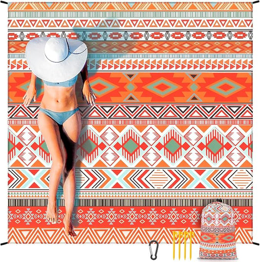 HIHOHO Beach Blanket Waterproof Sandproof Extra Large Beach Mat 79" X 83"/120"x108"for 1-8 Adults Quick Drying Durable Outdoor Picnic Mat for Beach Travel Camping Hiking by HIHOHO