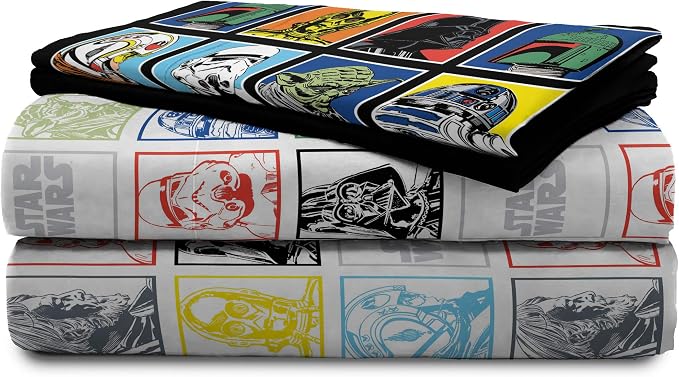 Jay Franco Kids Sheet Set with Fitted, Flat Sheets & Pillow Cover - Ultra-Soft Bedding with Pillowcase for Room Decor, Multi - Star Wars, 4 Piece Queen - Image 6