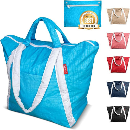 Bodysurf Beach Bag Waterproof Sandproof, Foldable Packable Travel Zip Tote by Bodysurf