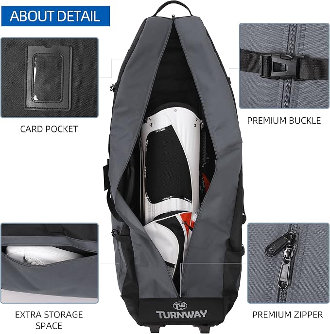 TurnWay Foldable Padded Golf Travel Bag, Heavy Duty 900D Polyester Golf Club Bag Waterproof Golf Carry Bag Cart Bag with Wheels, Soft-Sided Spacial Size for Golf Gear Transportation - Image 4