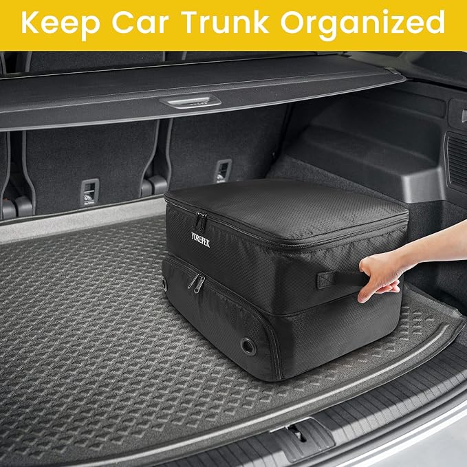 YOREPEK 2 Layer Golf Trunk Organizer, Golf Gifts for Men with Separate Ventilated Compartment for 2 Pair Shoes, Waterproof Car Trunk Locker for Balls, Tees, Clothes, Gloves, Gifts for Golfers - Image 9