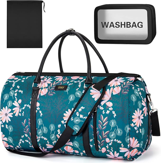 Garment Bag for Travel Convertible Carry On Garment Bag Large Travel Duffel Bags for Women 2 in 1 Hanging Suitcase Suit Travel Bags for Women & Men 3pcs Set by TIBES