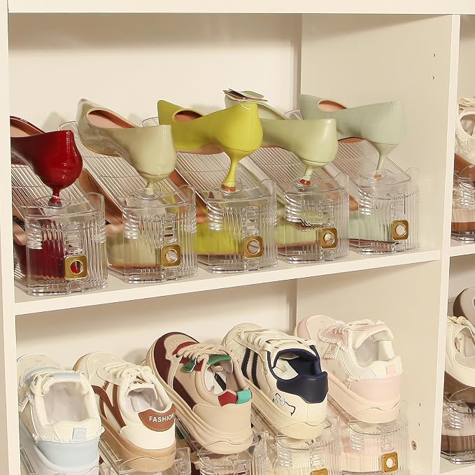 24 Pack Shoe Slots Organizer, Shoe Stackers Organizer for Closet Adjustable Shoe Holder Space Saver 50% Shoes Racks for Closet Organization - Image 6