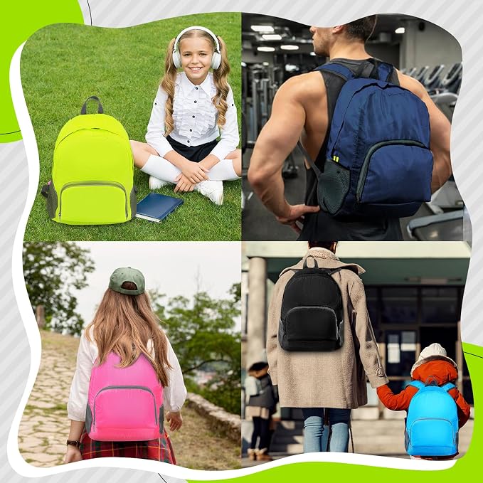 48 Pcs 17 Inch Foldable Backpacks in Bulk Classic Back Packs Colorful Book Bags Lightweight Basic Bookbags Wholesale for Homeless Student School Supply Outdoor Travel - Image 5