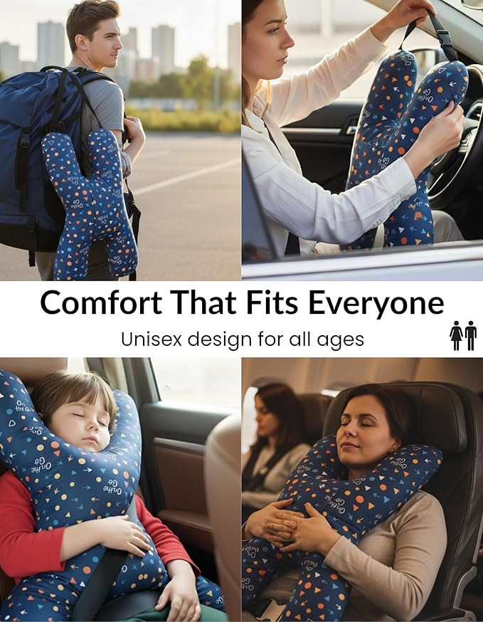 X Shape Travel Pillow – Neck & Head Support Cushion for Airplane, Car, Train & Office – Comfortable Travel Neck Pillow for Sleeping – Compact Portable Neck Pillow for Adults & Kids - Image 6