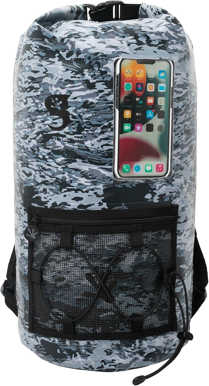 geckobrands Hydroner 20L Waterproof Dry Bag Backpack – Lightweight Roll-Top Bag with Clear Phone Pouch for Outdoor Activities by geckobrands