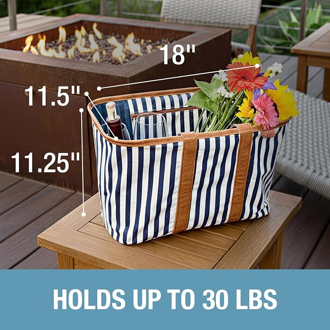 CleverMade Collapsible LUXE Tote, 30L Foldable Grocery Shopping Bag, Reusable - Image 6