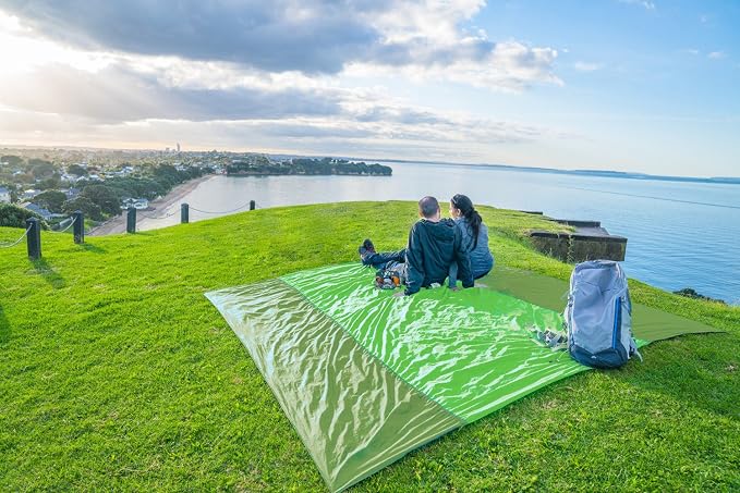 WEKAPO Beach Blanket Sandproof Waterproof, Extra Large Beach Mat, Oversized & Compact Sand Free, Quick Drying Beach Essentials for Vacation, Cruise, Picnic & Camping with Stakes - Image 8