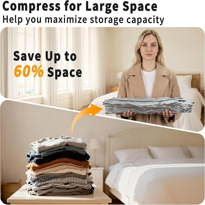 Eulant Travel Vacuum Bags with Pump,Professional IPX8 Waterproof Vacuum Compression Bag for Carry-On Suitcase & Travel Backpack,Space Saver Bags Packing Organizers(3 Pack,Gray) - Image 6