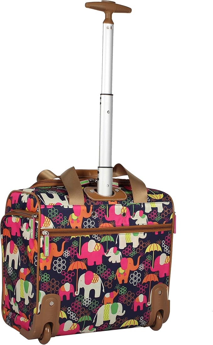Lily Bloom Designer 15 Inch Carry On - Weekender Overnight Business Travel Luggage - Lightweight 2- Rolling Wheels Suitcase - Under Seat Rolling Bag for Women (Elephant Rain) - Image 3