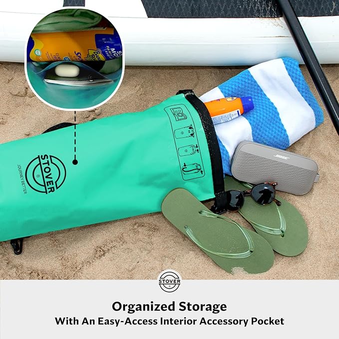 STOVER 5/10/25/30/40L Waterproof Dry Bag, Small Lightweight Roll Top Dry Bag Backpack w/Waterproof Phone Case, Kayaking, Travel, Hiking, Fishing, Tubing, Camping, the Beach, Men/Women (Teal) - Image 5