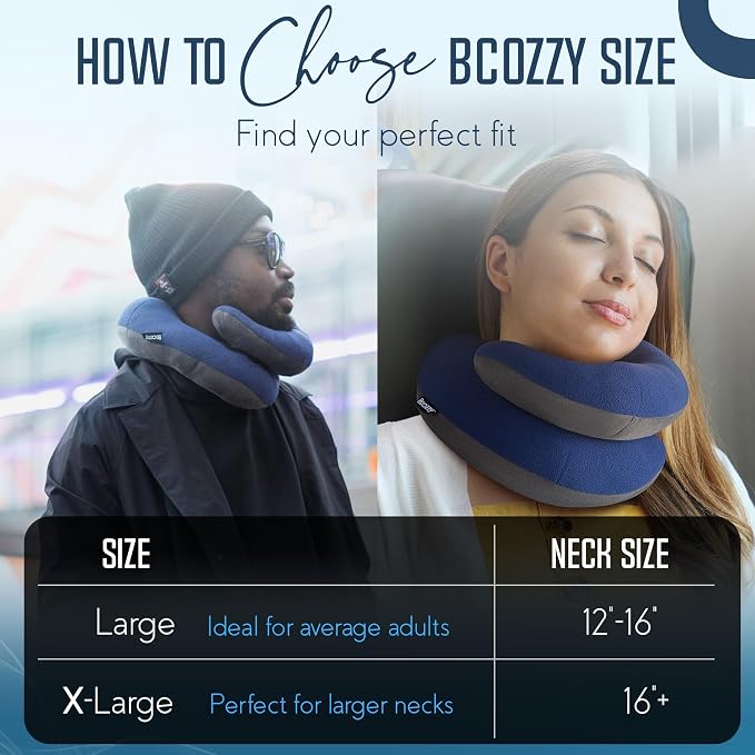 BCOZZY Organic Cotton Double Support Neck Pillow for Travel - 3 Ergonomic Positions for Head, Neck, and Chin Comfort - Ideal for Sleeping Upright on Flights, Cars, and at Home – Large, Gray - Image 8