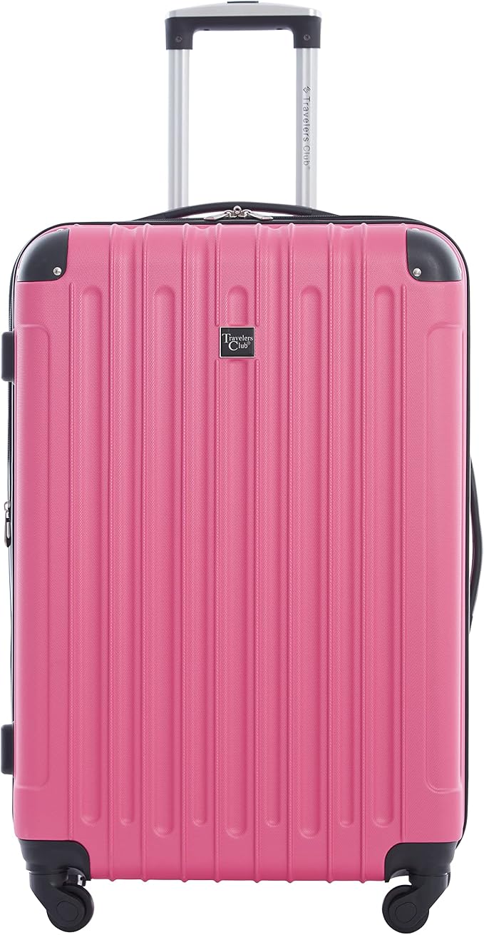 Travelers Club Midtown Hardside 4-Piece Luggage Travel Set, Bubble Gum - Image 3