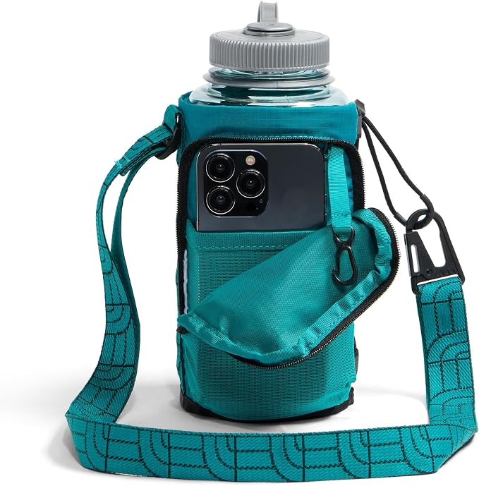 The North Face Borealis Water Bottle Holder - Adjustable Strap, Water-Repellent Finish, External Pocket with Key Hook, Restorative Teal/TNF Black, One Size | Adjustable Strap, Water-Repellent Finish, External Pocket - Image 3