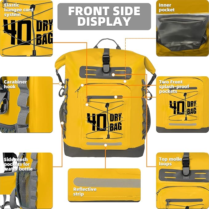MORXPLOR Dry Bag Waterproof,5L/10L/20L/30L/40L/55L Roll Top Dry Bag Backpack with WaterProof Phone Case for Swim,Kayak - Image 4