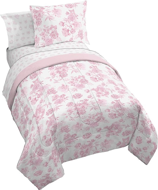 Jay Franco Comforter Set Includes Sheets and Pillow Covers - Soft and Cozy Bed Set for Stylish Room Decor, Official Licensed Bedding, Multi - Hello Kitty, 7 Piece Full by JayFranco
