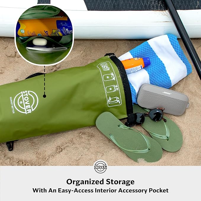 STOVER 5/10/25/30/40L Waterproof Dry Bag, Medium Lightweight Roll Top Dry Bag Backpack w/Waterproof Phone Case, Kayaking, Travel, Hiking, Fishing, Tubing, Camping, the Beach, Men/Women (Green) - Image 4