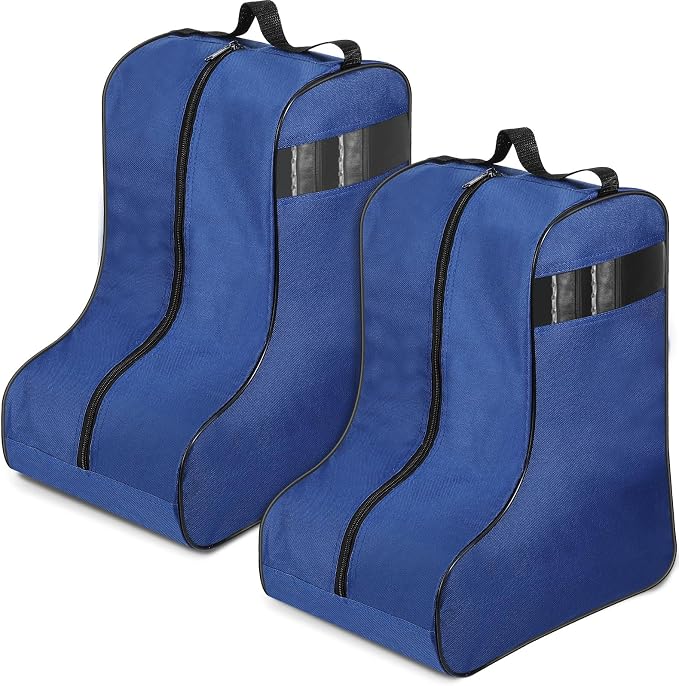 2 Pcs Boot Bags for Cowboy Boots Portable Storage Bag for Travel Long Tube Shoes Bags Men Tall Shoe with Handle for Home Travel (Dark Blue) by Clysee