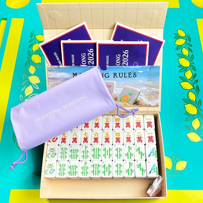 Floating Mahjong Tile Set for Pool,160 American Mahjong Tiles Waterproof EVA Foam with Dice Storage Bag for Pool Party Beach Vacation Summer Outdoor Game Set (White) - Image 9
