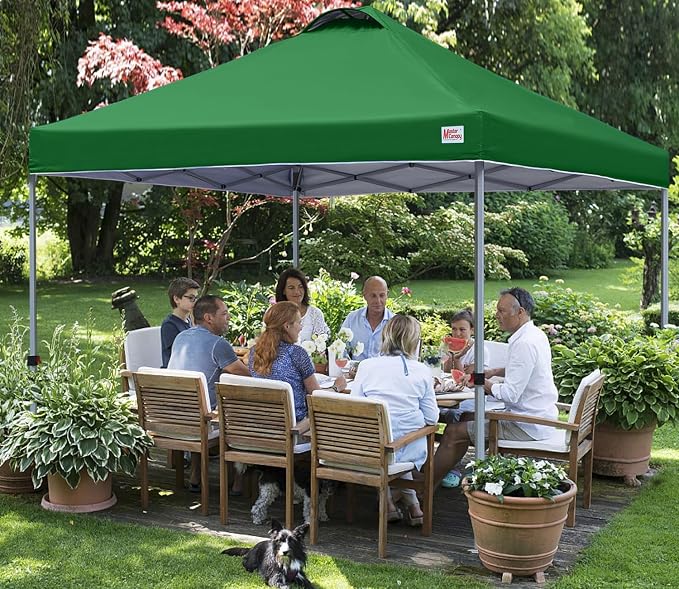MASTERCANOPY 10x10 Pop Up Canopy Tent, 1 Person Setup Instant Shelter,Outdoor Portable Beach Canopy with Roller Bag, 4 Sandbags, 4 Ropes, 8 Stakes (10x10, Forest Green) - Image 6