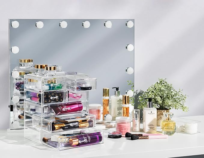 Sorbus Acrylic Makeup Organizer Set, 7-Drawer Vanity & Countertop Cosmetic Storage with Small & Wide Drawers, Clear Makeup Storage for Brushes, Lipsticks, Jewelry – Holiday Gift for Women & Teens - Image 2