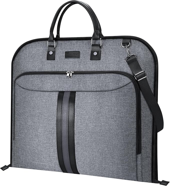 BALEINE Travel Garment Bag, Travel Suit Bag for Men, Water Resistant Carry on Garment Bag for Hanging Clothes, Garment Duffel Bag for Travel Business (Grey, 42") by BALEINE