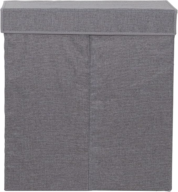 Household Essentials Collapsible Laundry Sorter with Lid, Gray - Image 7